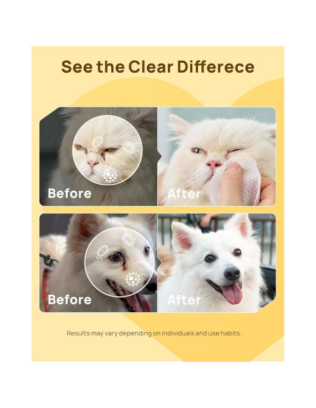 Toallitas para Ojos HICC PET 100pcs - Limpieza Mascotas