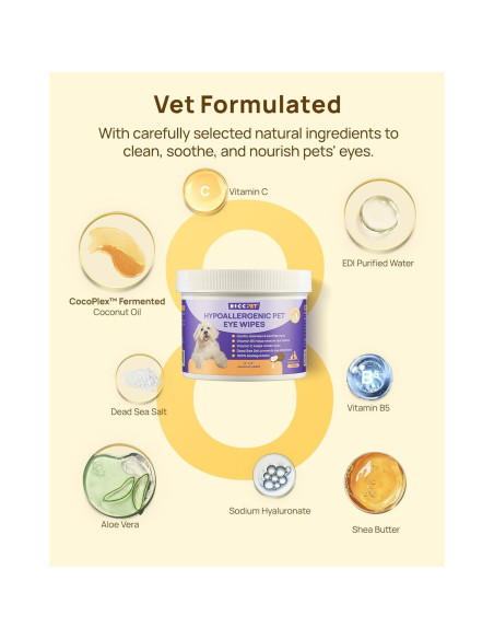 Toallitas para Ojos HICC PET 100pcs - Limpieza Mascotas