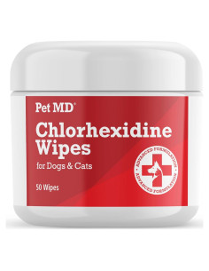 Toallitas de Limpieza Pet MD con Aloe para Gatos y Perros - 50 Unidades