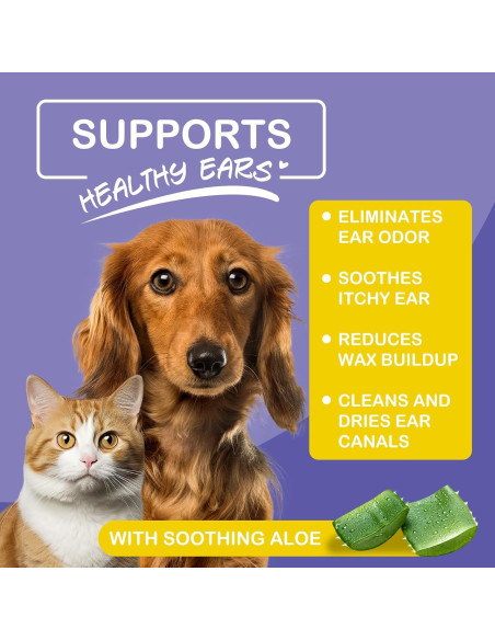 100 Toallitas para Oídos de Perro Lisveory - Limpieza Suave