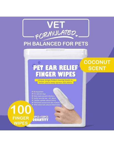 100 Toallitas para Oídos de Perro Lisveory - Limpieza Suave