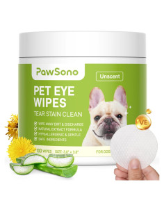 Toallitas para Ojos PawSono 100 PCS Hipoalergénicas