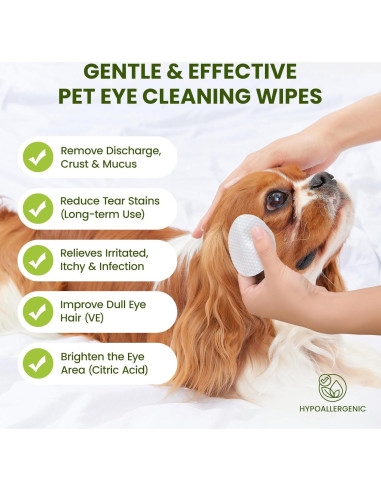 Toallitas para Ojos PawSono 100 PCS Hipoalergénicas