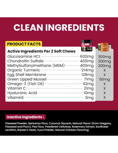 Suplemento de Glucosamina BuddyCheer para Perros 180 Chews