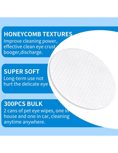 300 Toallitas Biodegradables OPULA para Ojos de Mascotas