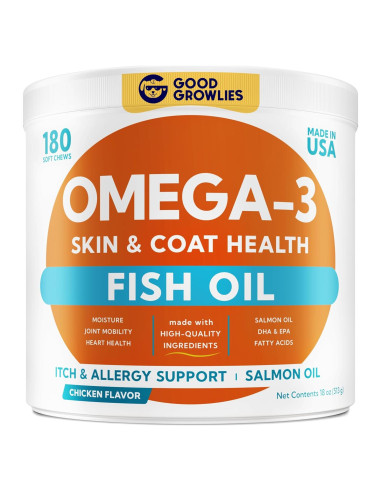 Masticables Omega 3 para Perros GOODGROWLIES 180 Ct