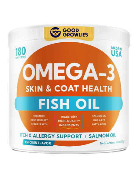 Masticables Omega 3 para Perros GOODGROWLIES 180 Ct