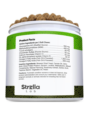 Galletas de Glucosamina para Perros STRELLALAB 120 Unidades Pollo