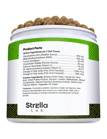 Galletas de Glucosamina para Perros STRELLALAB 120 Unidades Pollo