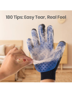 Guante Quitapelos DELOMO para Mascotas Azul - Aseo y Masaje 2