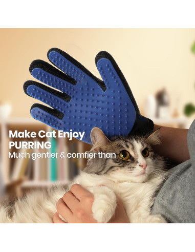 Guante Quitapelos DELOMO para Mascotas Azul - Aseo y Masaje