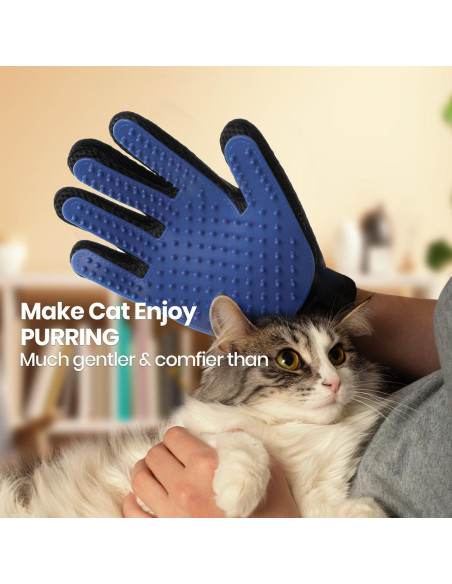 Guante Quitapelos DELOMO para Mascotas Azul - Aseo y Masaje