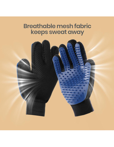 Guante Quitapelos DELOMO para Mascotas Azul - Aseo y Masaje