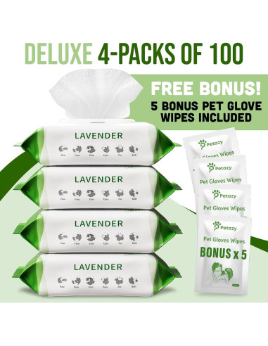 Toallitas Orgánicas para Perros y Gatos Petazy 400 Unidades