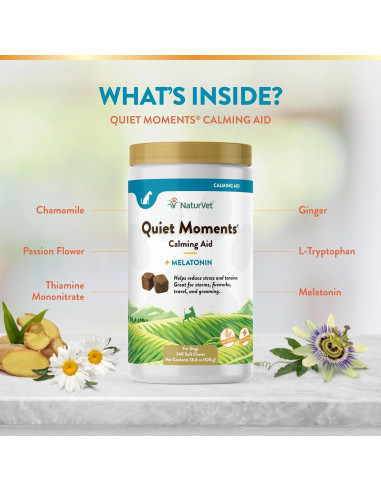 Suplemento Calmante NaturVet Quiet Moments 240 Masticables