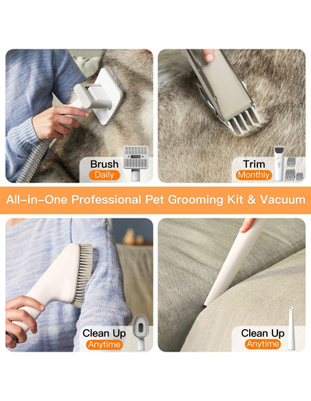 Aspiradora para Perros FIXR 12000Pa 5 en 1 Bajo Ruido 2L