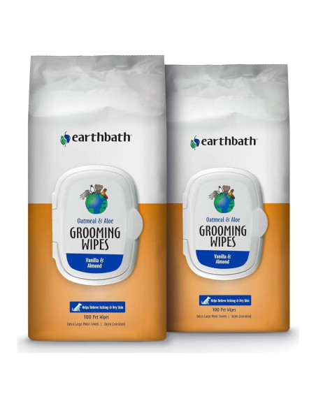 Toallitas para Mascotas earthbath 100 Contenido Vainilla y Almendra
