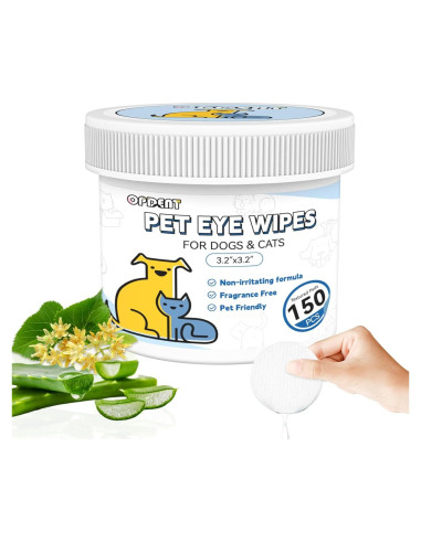 150 Toallitas para Ojos de Perros Opdent - Eliminador de Manchas