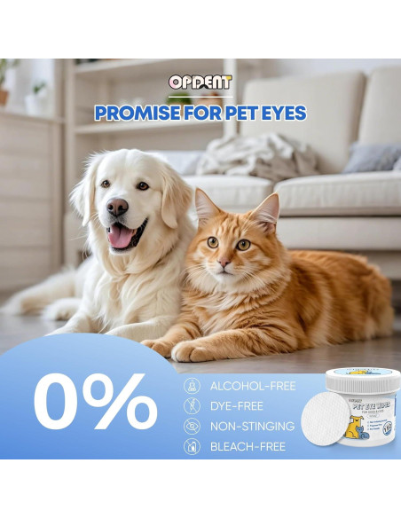 150 Toallitas para Ojos de Perros Opdent - Eliminador de Manchas