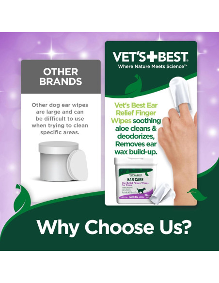 Toallitas Limpiadoras para Oídos Vet's Best 50 Unidades