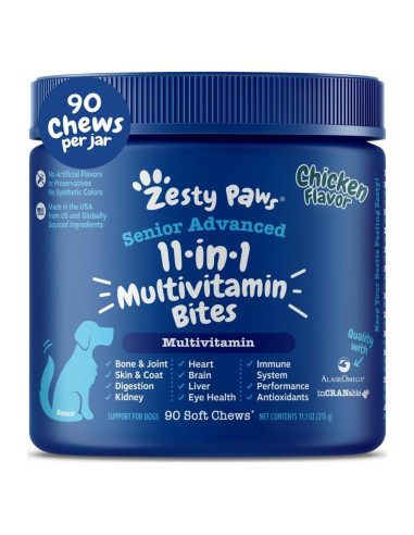 Golosinas Multivitamínicas Zesty Paws para Perros Mayores 90ct