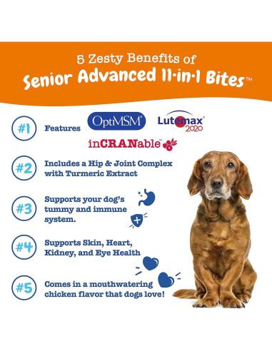 Golosinas Multivitamínicas Zesty Paws para Perros Mayores 90ct