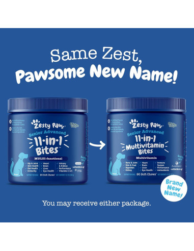 Golosinas Multivitamínicas Zesty Paws para Perros Mayores 90ct