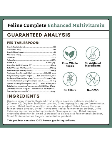 Suplemento Multivitamínico Probiotico para Gatos Wholistic 226g