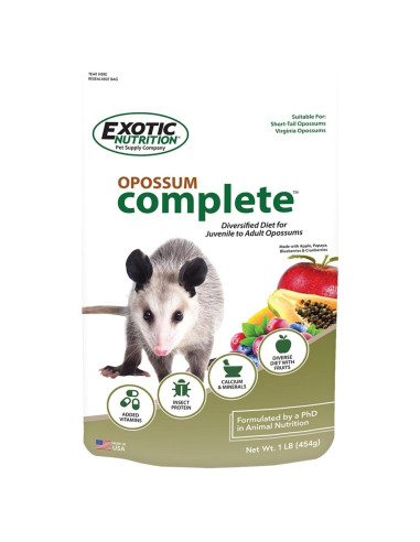 Comida para Opossum Exotic Nutrition 0.45 kg Dieta Completa