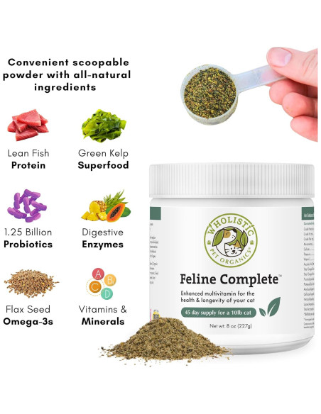 Suplemento Multivitamínico Probiotico para Gatos Wholistic 226g