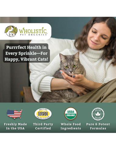 Suplemento Multivitamínico Probiotico para Gatos Wholistic 226g