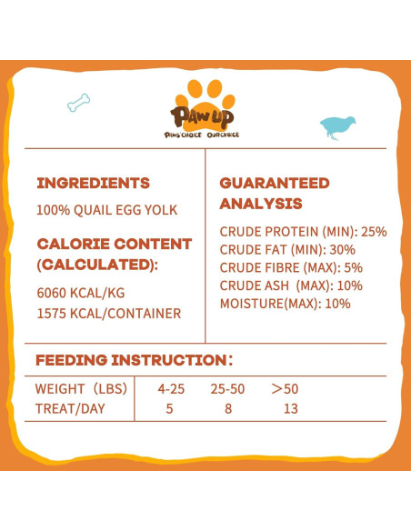 Galletas Deshidratadas para Mascotas PAWUP Yema de Huevo 260g