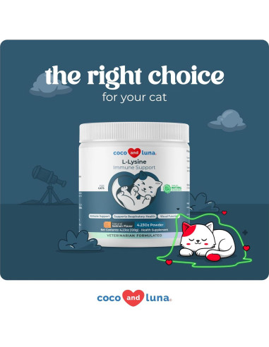 Suplemento L-Lisina para Gatos 900mg - Salud Respiratoria