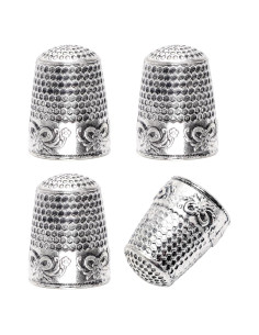 Paquete de 4 Dedales de Coser Zhaoyao Ajustables Plata