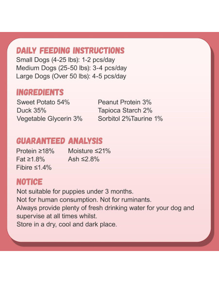 Galletas para Perros Pawmate Doble Batata y Pato 12-15 Unid