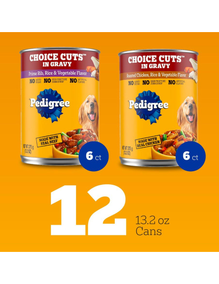 Pedigree Comida Húmeda en Lata para Perros Adultos 12x13.2oz