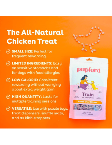 Golosinas Deshidratadas para Perros Pupford Pollo 113g