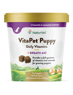 NaturVet Vitaminas Diarias para Cachorros 70 Masticables