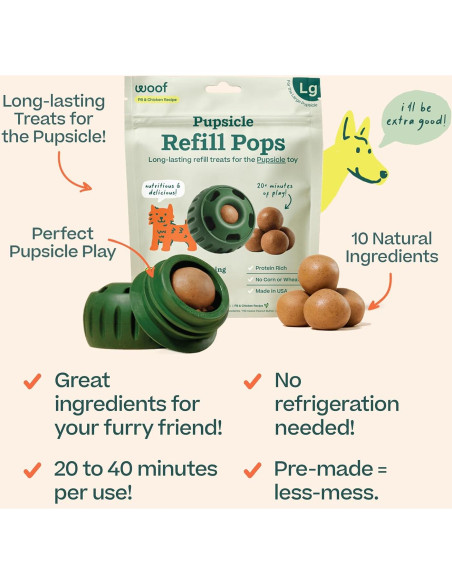 WOOF Pupsicle Recarga Pops Grandes 7 Unidades para Perros