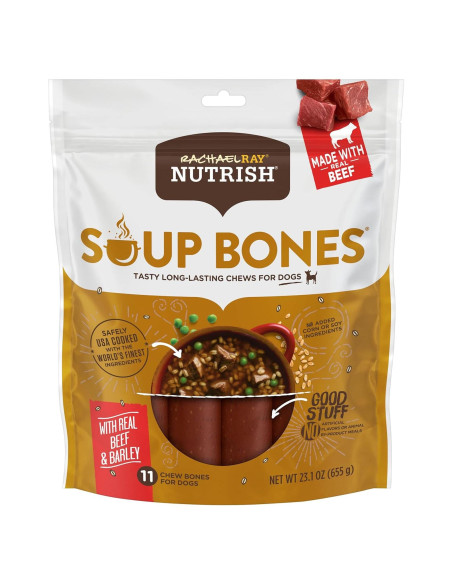 Golosinas para Perros Rachael Ray Nutrish 11 Huesos Res y Cebada