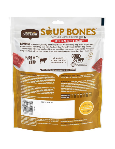 Golosinas para Perros Rachael Ray Nutrish 11 Huesos Res y Cebada