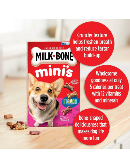Galletas para Perros Milk-Bone Mini's 1,02 kg Sabor Carne, Pollo, Tocino