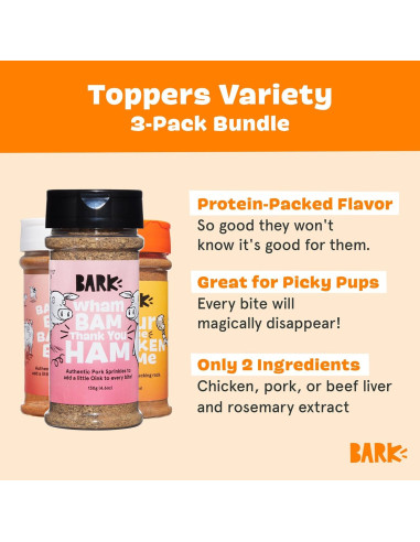 Topper de Comida para Perros Barkbox - Paquete Variado 3x130g