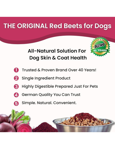 Olewo Remolachas Rojas para Perros 0,45 kg - Suavizante Piel
