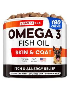 Golosinas Omega 3 para Perros STRELLALAB 180Ct Sabor Pollo