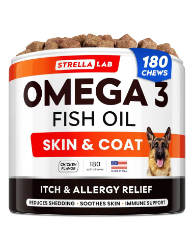 Golosinas Omega 3 para Perros STRELLALAB 180Ct Sabor Pollo