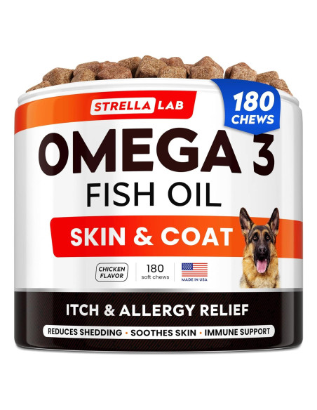 Golosinas Omega 3 para Perros STRELLALAB 180Ct Sabor Pollo