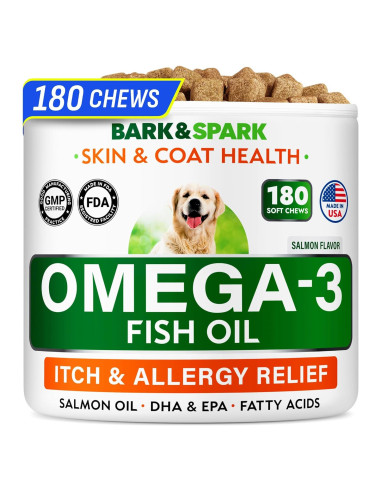 BARK&SPARK Omega 3 para Perros 180 Golosinas Salmón