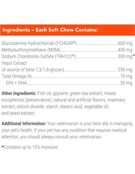 Cosequin Suplemento Articular para Perros Mayores 60 Chews