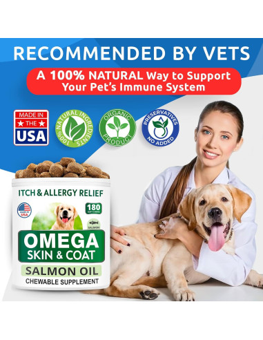 BARK&SPARK Omega 3 para Perros 180 Golosinas Salmón